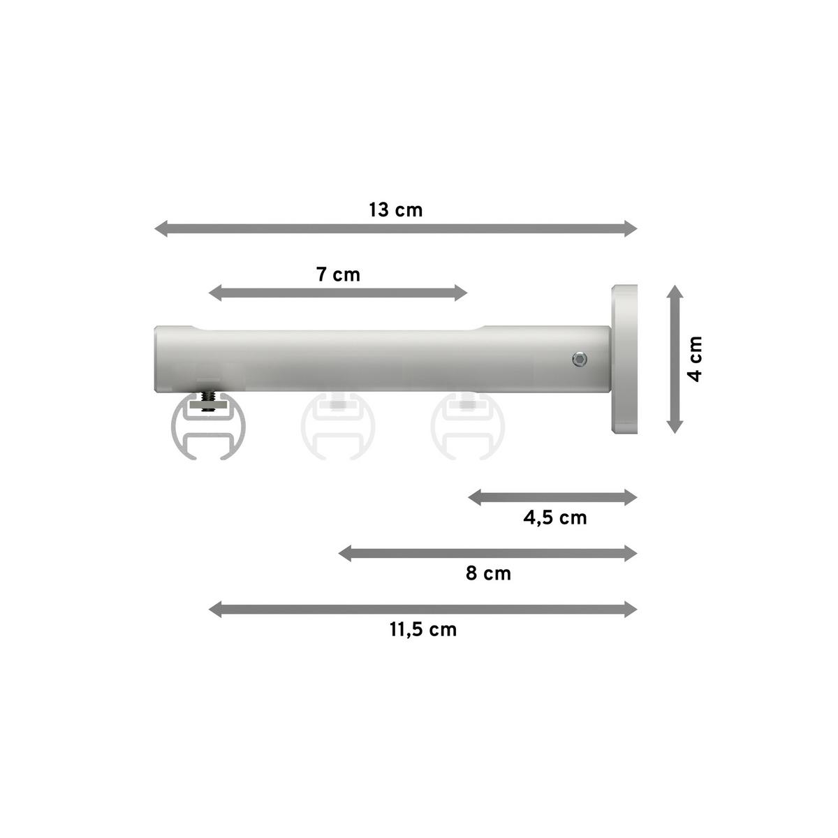 GARDINENSTANGE INNENLAUF Siteno Mavell 160 cm, 1-läufig, 20 mm Ø Weiß - Chromfarben/Weiß, Metall (160cm) - INTERDECO