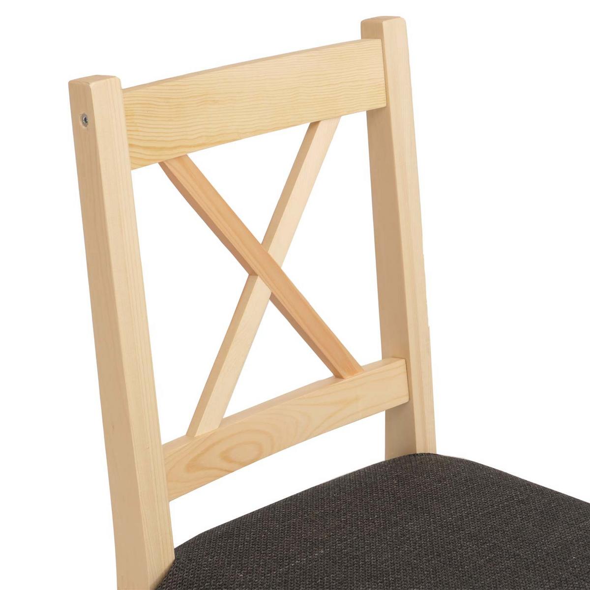 ESSZIMMERSTUHL Kiefer, Schwarz 4er-Set - Schwarz/Kieferfarben, Holz (43/85/44cm) - MCW