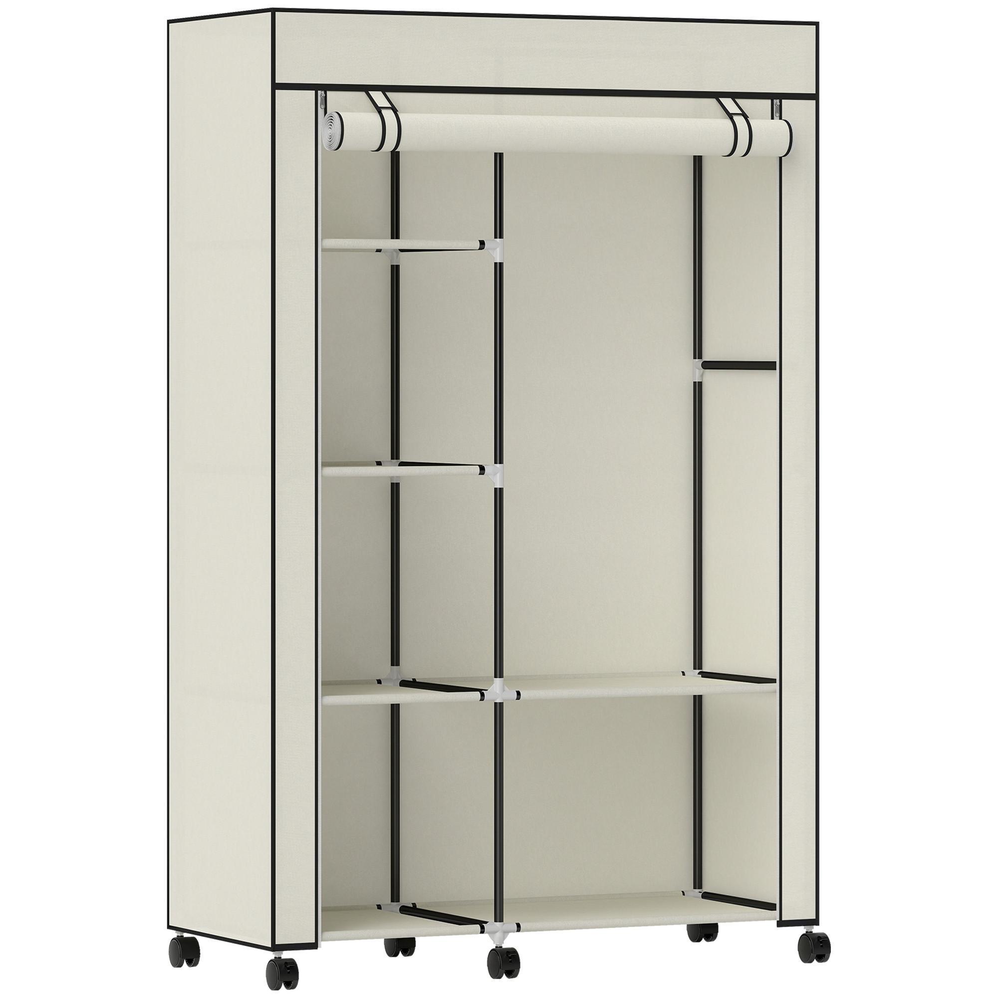 KLEIDERSCHRANK Stoffschrank Creme - Creme, Metall (43/162.5/103cm) - HOMCOM