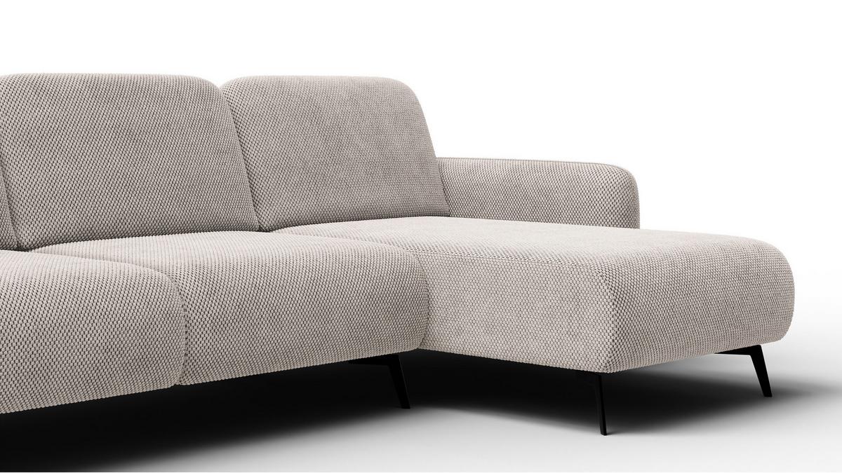ECKSOFA FEBE 4-Sitzer rechts, beige - Beige/Schwarz, Holz/Textil (264/157cm) - Wozimo