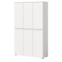 MEHRZWECKSCHRANK weiß 105 x 175 cm, Stauraumschrank 6-türig mit 18 Fächern - Schwarz/Weiß, Holzwerkstoff/Kunststoff (105/175/37cm) - Inn.Furn