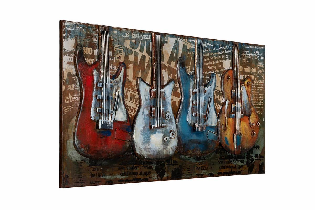 METALLBILD Bunt 100/50 cm - Multicolor, Metall (2.5/50cm) - KUNSTLOFT