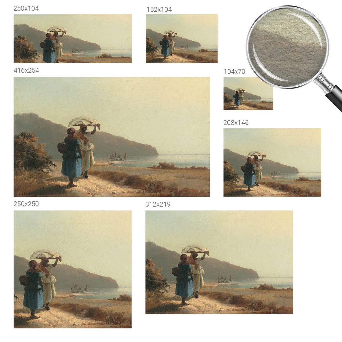 FOTOTAPETE 416x254 cm - Ein Spaziergang am Meer - Beige, Textil (416/254cm) - Wallfluent