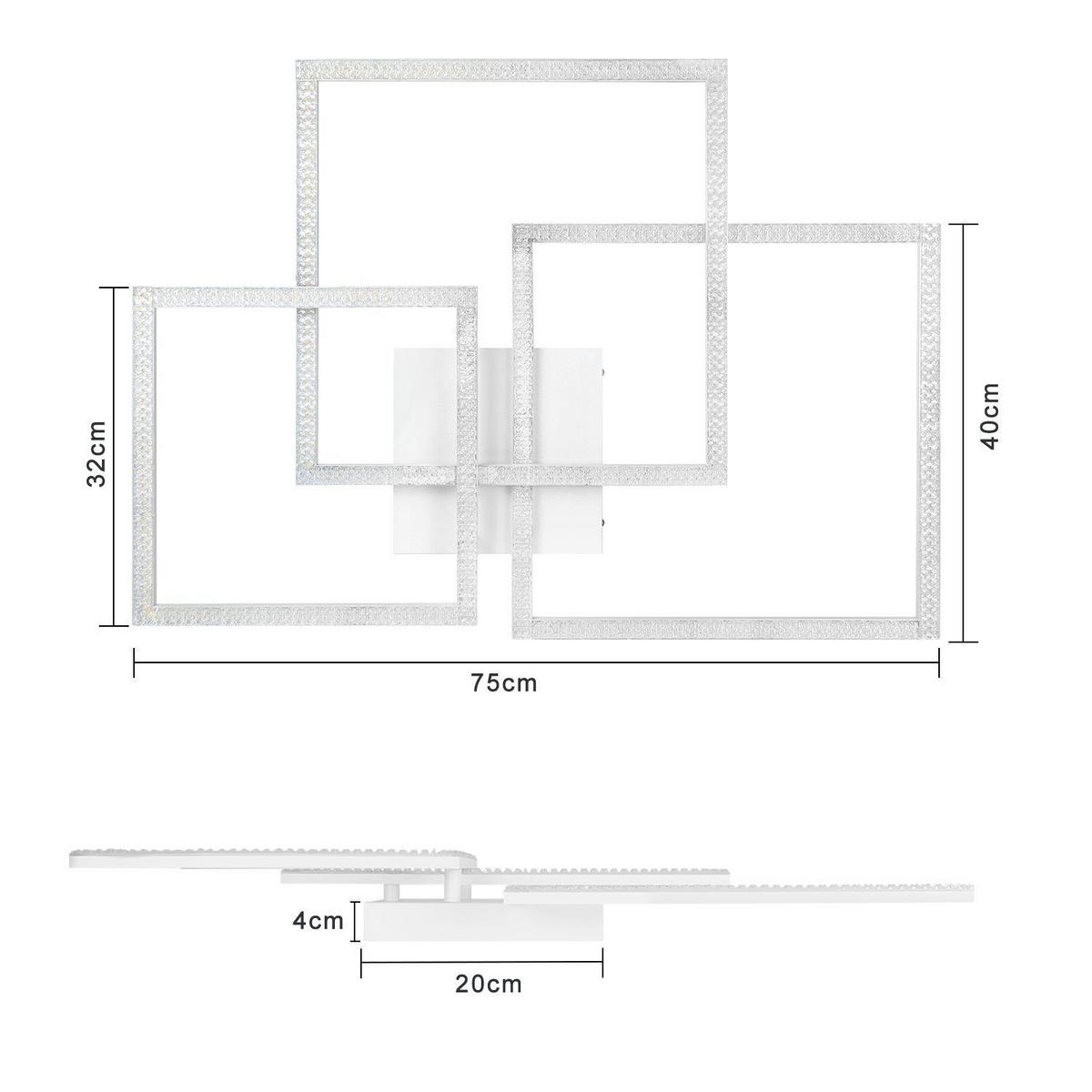 LED-DECKENLEUCHTE Johann 75/60/8 cm - Weiß, Metall (75/60/8cm) - Nettlife