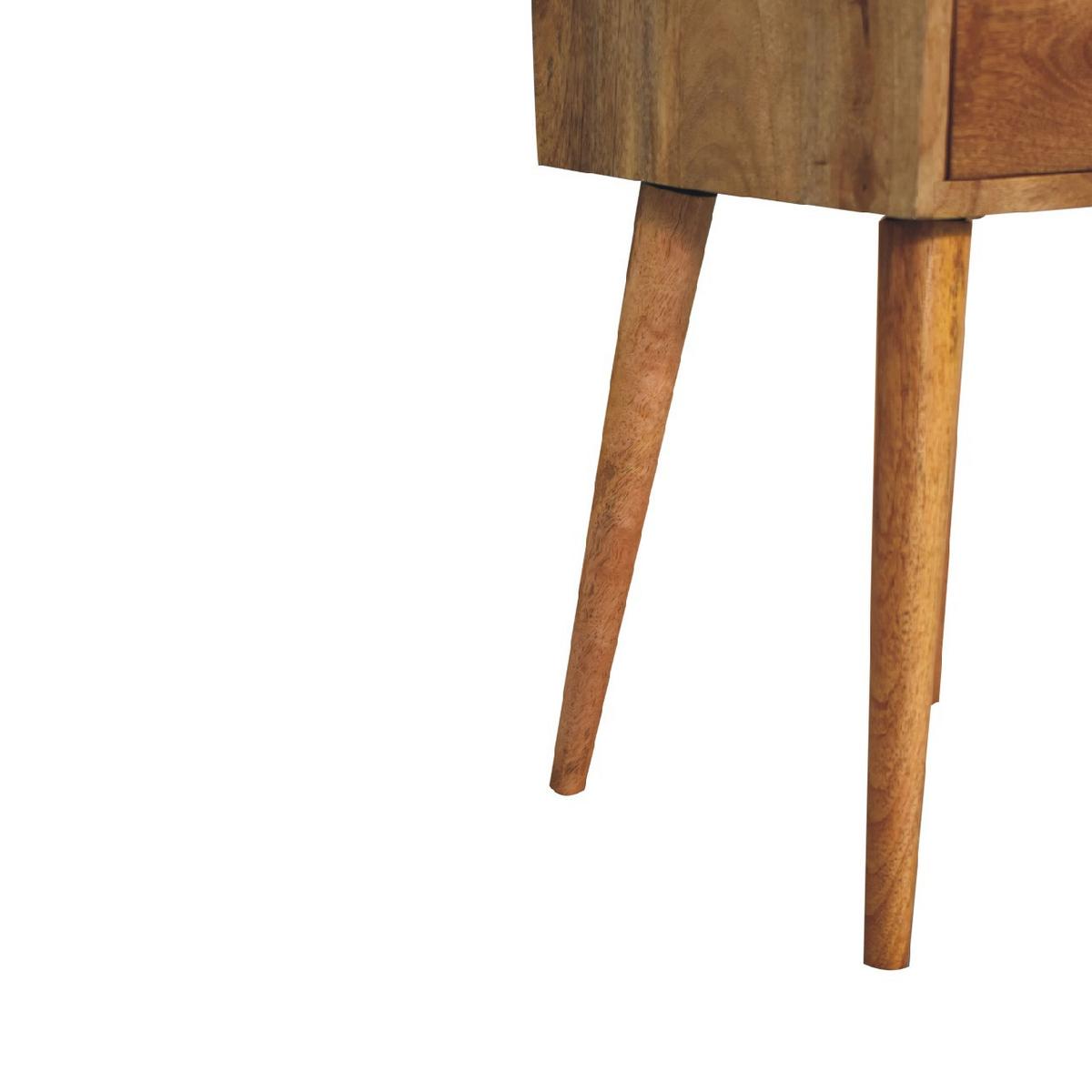 NACHTKASTEN Mini Eichenoptik, 2 Schubladen, Beige - Beige/Messingfarben, Holz/Metall (30/57/30cm) - Artisan Furniture