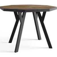 ESSTISCH Desmond achteckiger ausziehbarer, Arvadonna Chestnut 100-150/100/76 cm - Kastanienfarben/Schwarz, Holz/Holzwerkstoff (100/150/76cm) - WFL GROUP