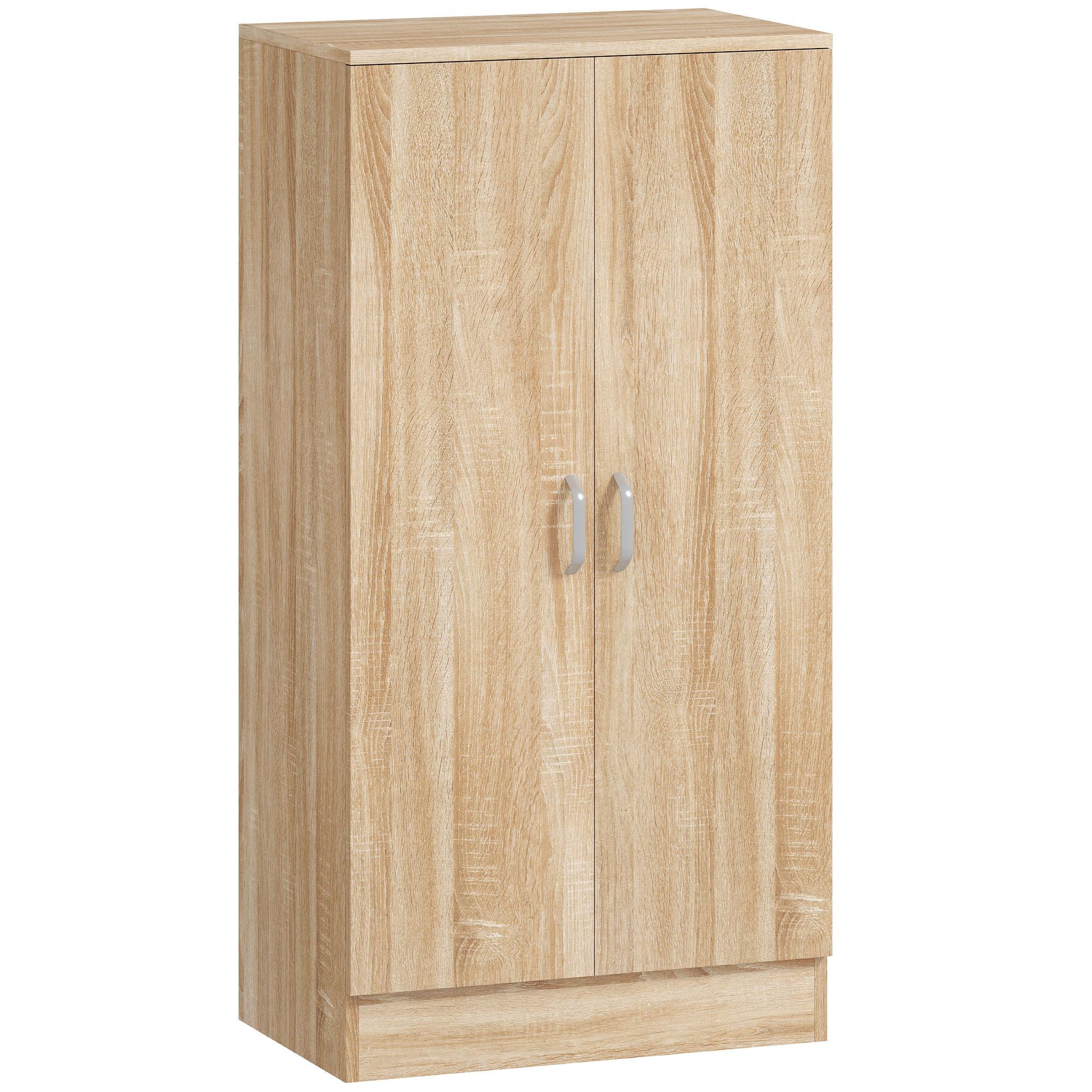 SCHUHSCHRANK Spanplatte Naturholz - Alufarben/Naturfarben, Holzwerkstoff/Metall (55/108/35cm) - HOMCOM