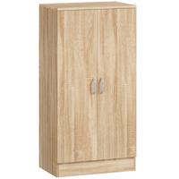 SCHUHSCHRANK Spanplatte Naturholz - Alufarben/Naturfarben, Holzwerkstoff/Metall (55/108/35cm) - HOMCOM