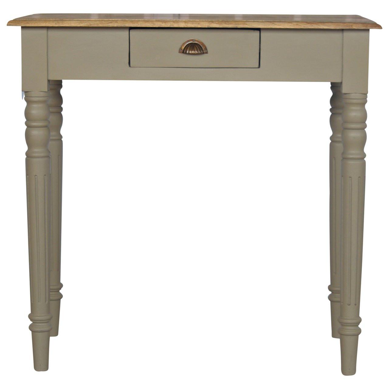 SCHREIBTISCH Finesse, 1 Schublade, Grey und Beige - Messingfarben/Multicolor, Mangoholz/Holz (45/80/78cm) - Artisan Furniture