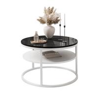 COUCHTISCH CIRI SLIM mit Regal Hochglanz - Schwarz/Weiß, Holzwerkstoff (60/60/42cm) - Lookway