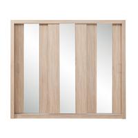 SCHWEBETÜRENSCHRANK MIRA 250/215/60cm 3-türig mit Spiegel Sonoma Eiche - Eichefarben/Sonoma Eiche, Holzwerkstoff (250/215/60cm) - MASSENO