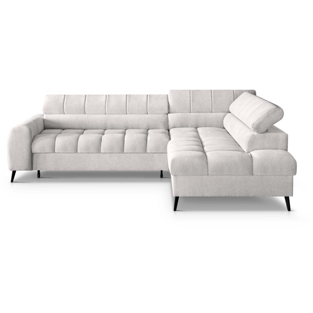 ECKSCHLAFSOFA Vinni Beige, Chenille-Stoff, rechts - Beige, Textil (265/205cm) - Beautysofa