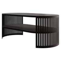 COUCHTISCH Fikoli Oval I - Schwarz, Holzwerkstoff/Metall (100/50/40cm) - MIRJAN24