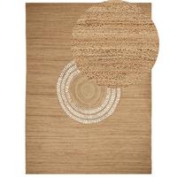 TEPPICH geflochten Beige 300/400 cm Bogazoren - Beige, Naturmaterialien (300/400cm) - Beliani