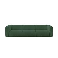 MODULARES Sofa 3-SITZER MIRA-S2 319x89x70 Grün cm Cord - Salbeigrün/Schwarz, Holzwerkstoff/Kunststoff (319/70/89cm) - ALTDECOR