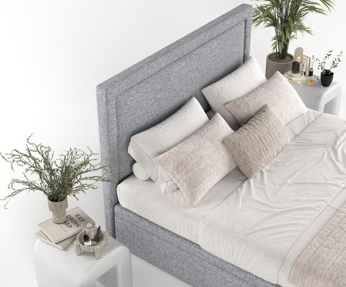 POLSTERBETT Salma mit Stauraum 160/200 cm Grau im Alta Stoff - Schwarz/Grau, Holz/Holzwerkstoff (160/200cm) - AltaBeds