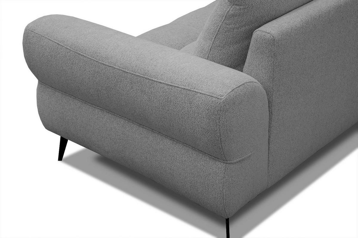 ECKSOFA SALVINI 4-Sitzer, grau - Schwarz/Grau, Holzwerkstoff/Textil (158/292cm) - Wozimo