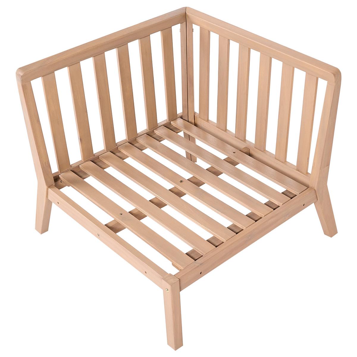 GARTEN-ECKMODUL Akazienholz Hellbraun Rivello - Hellbraun/Beige, Holz (80/84/80cm) - Beliani