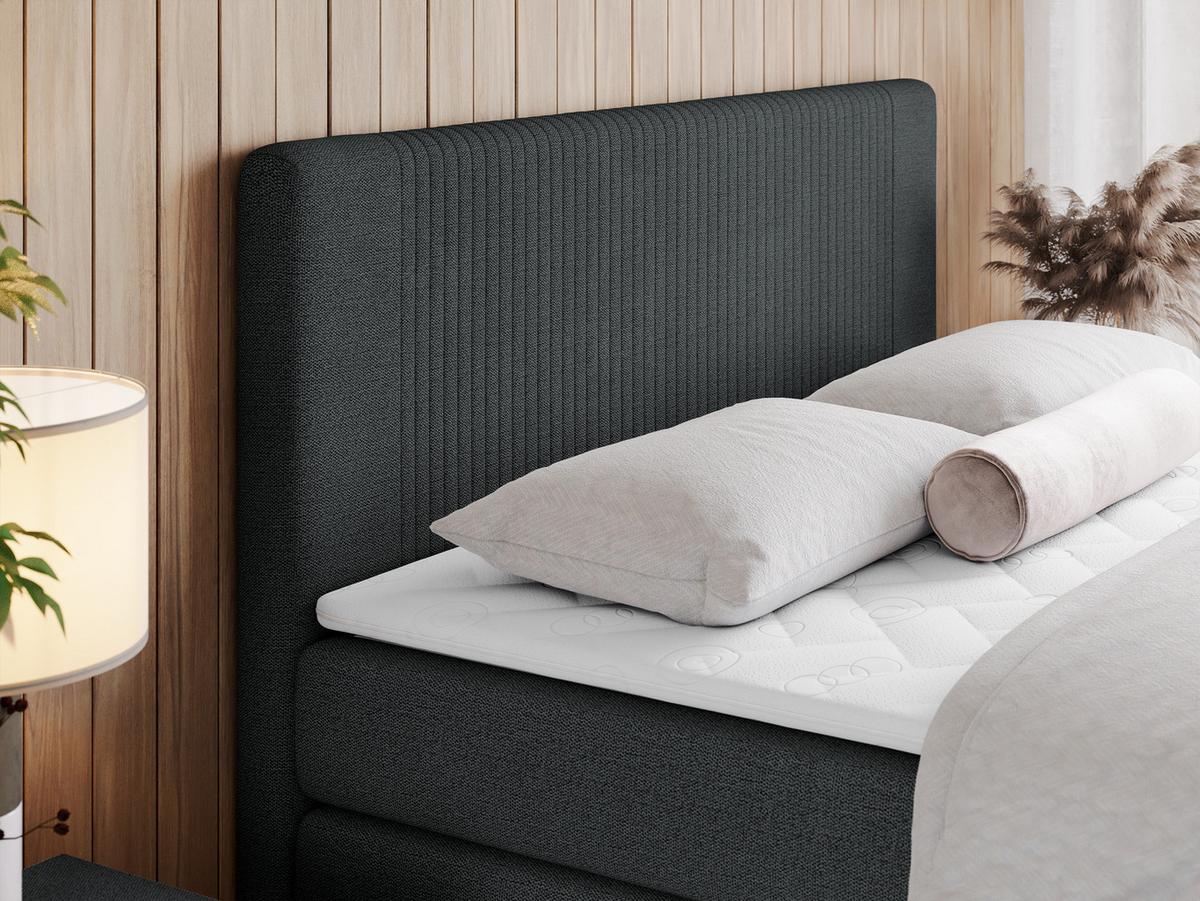 BOXSPRINGBETT KING DOREN 160/200 Dunkelgrau Struktur - H4 - Dunkelgrau, Holz/Textil (160/200cm) - MKS