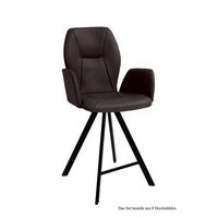 THEKENSTUHL drehbar (8er-Set) Diarria 58x109x60 Schwarz/Espresso - Dunkelbraun/Schwarz, Kunststoff (60/109/58cm) - 58aufmkessel