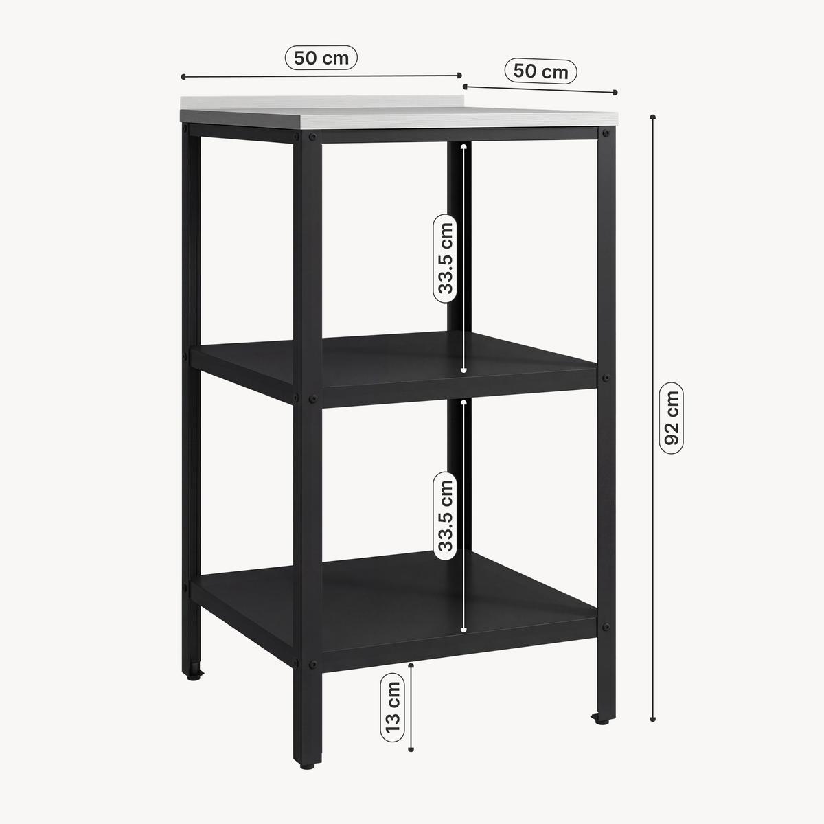 GARTENREGAL Bolognano - Schwarz, Metall (50/50/92cm) - casa.pro