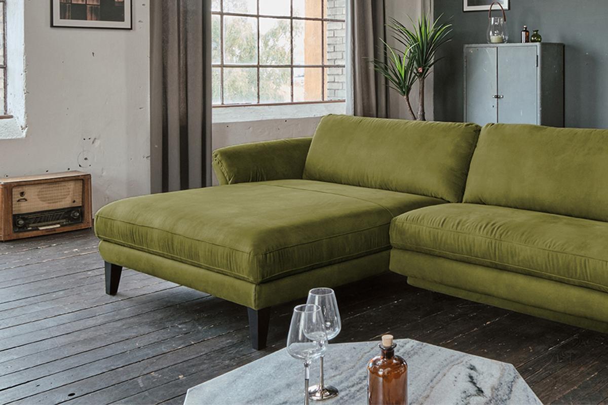 ECKSOFA MIT MOTORISCHER RELAXFUNKTION MALTA Grün Webstoff Relaxfunktion - Schwarz/Grün, Buchenholz/Textil (302/175cm) - KAWOLA