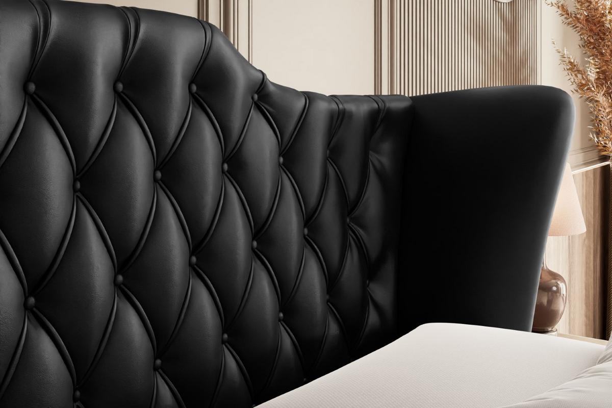 BOXSPRINGBETT VILA-Z KING - 180x200 - H3/H4 - Schwarz Hochglanz - Schwarz Hochglanz, Holzwerkstoff (180/200cm) - ALTDECOR