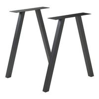 TISCHGESTELL-SET 2 TLG. Heustreu - Schwarz, Metall (70/72/12cm) - [en.casa]