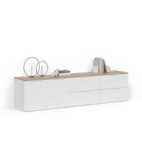 WOHNWAND Piave Weiß/Sonoma 3 Teile - Weiß/Sonoma Eiche, Holzwerkstoff (80/50/40cm) - Livinity®