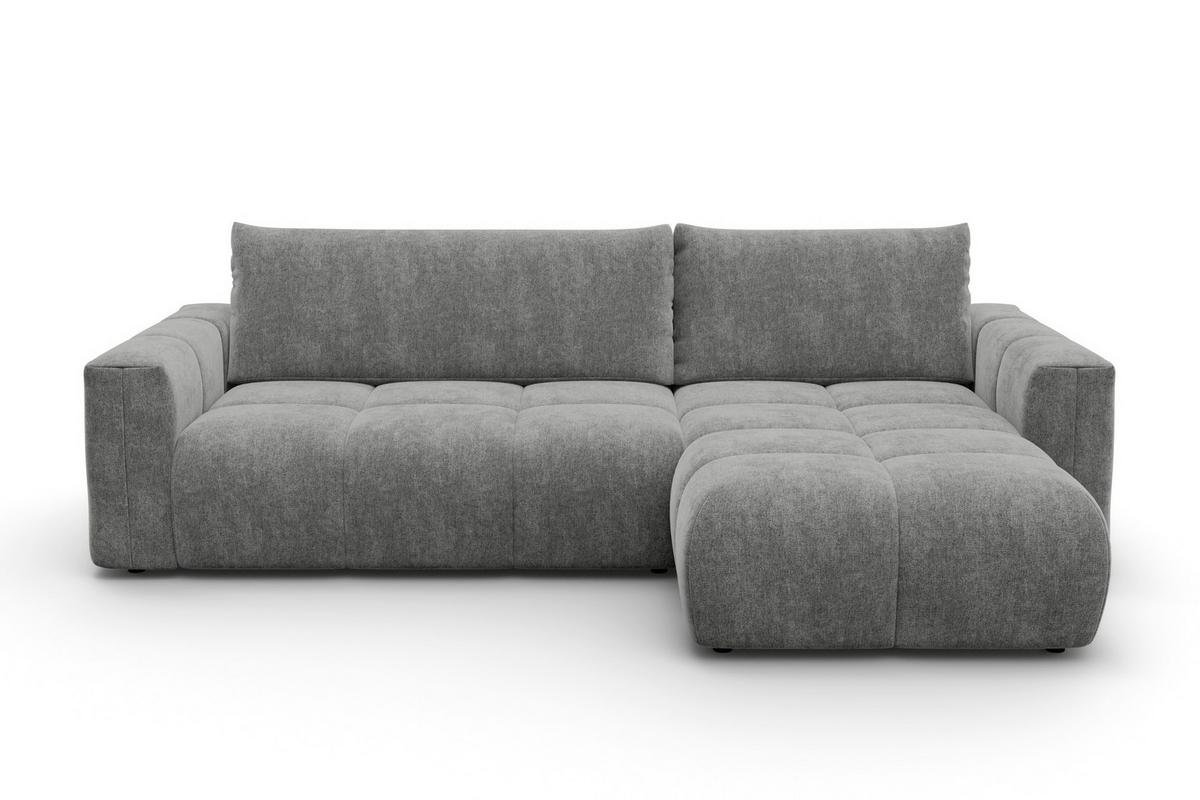 ECKSOFA VERONA 4-Sitzer rechts, Grau - Schwarz/Grau, Holz/Textil (266/173cm) - Courtois Laville