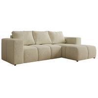 ECKSOFA MONIVA Creme Strukture - Rechts - Creme/Schwarz, Kunststoff/Textil (266/164cm) - MKS