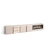 LOWBOARD, Beige, 315/35/50cm, Kamin mit Feuereffekt XXL - Beige, Holzwerkstoff (315/50/35cm) - Skraut Home