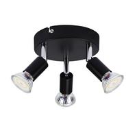 DECKENSTRAHLER Hannah 3-flammig 14/14/11 cm - Schwarz, Metall (14/14/11cm) - Nettlife