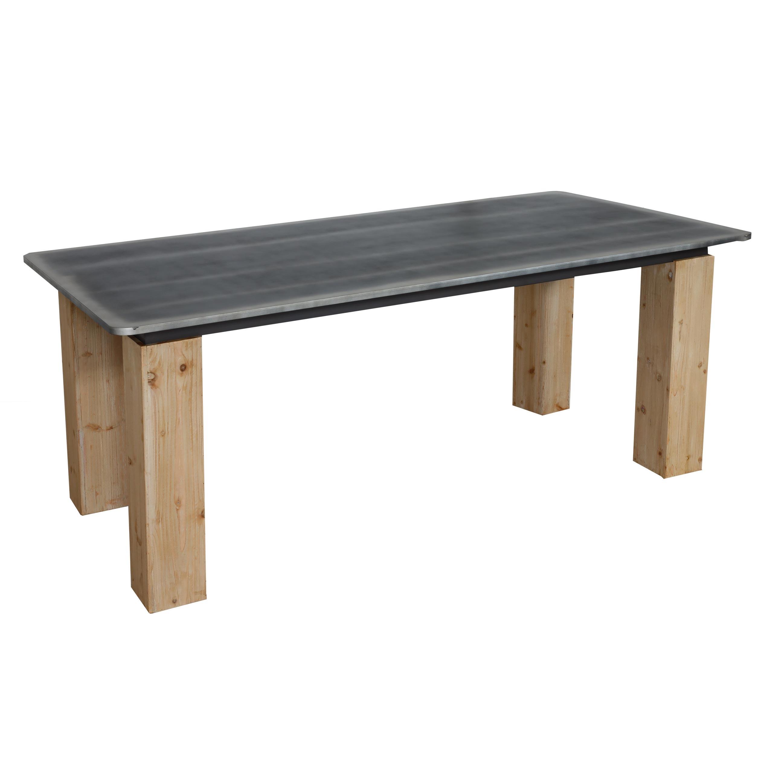 ESSTISCH Braun, Metall - Silberfarben/Braun, Holz (100/200/77cm) - MCW