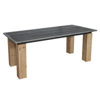 ESSTISCH Braun, Metall - Silberfarben/Braun, Holz (100/200/77cm) - MCW