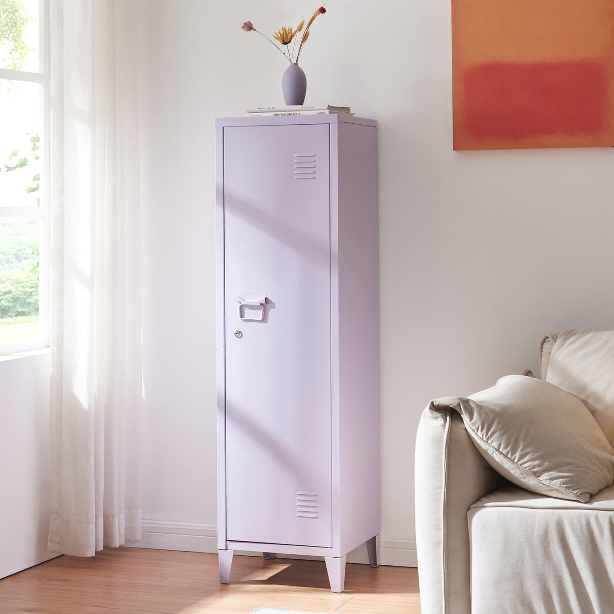 EINZELSPIND Kurikka - Lila, Metall (38/137/38cm) - [en.casa]