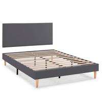 POLSTERBETT + kopfteil 140x200 cm Aura, Dunkelgrau - Dunkelgrau, Textil (200/140/90cm) - VS Venta-stock