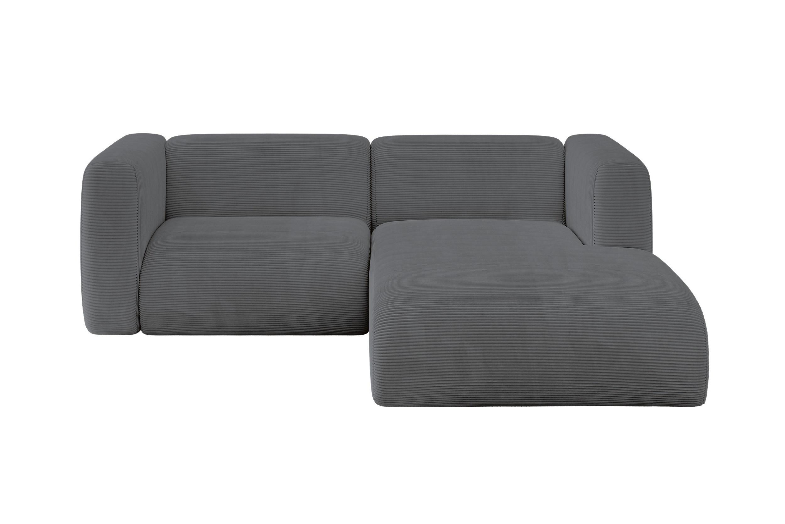 ECKSOFA Ottomane Rechts MIRA-L1 227x179x89 Dunkelgrau Cord - Dunkelgrau/Graphitfarben, Holzwerkstoff/Kunststoff (227/179cm) - ALTDECOR