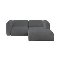 ECKSOFA Ottomane Rechts MIRA-L1 227x179x89 Dunkelgrau Cord - Dunkelgrau/Graphitfarben, Holzwerkstoff/Kunststoff (227/179cm) - ALTDECOR