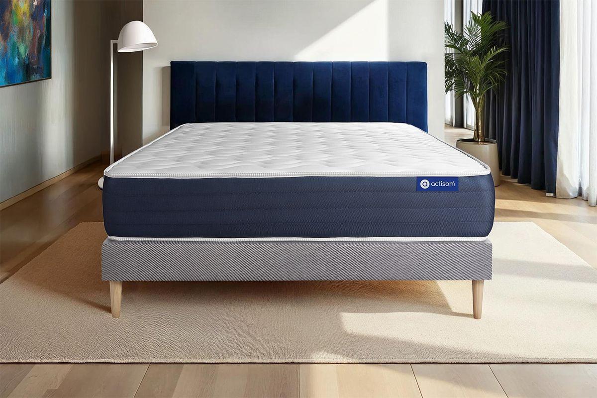 BETT Actilatex sleep Latex und Memory-Schaum 80 x 200 cm h1 - Kit Bettgestell Grau - Beige/Grau, Karton/Holz (80/200cm) - ACTISOM