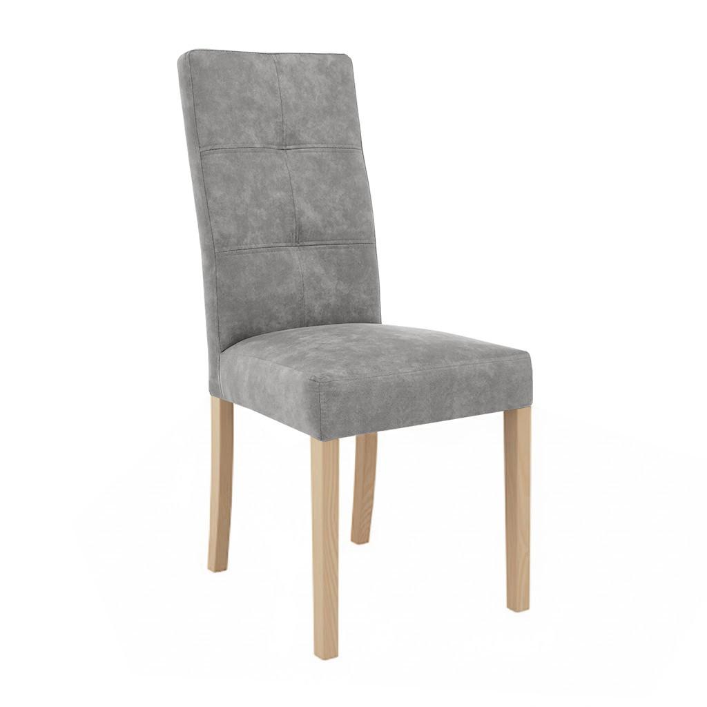 STUHL Solis mit Buchenholzbeinen, Polsterstuhl, Hellgrau - Buchefarben/Hellgrau, Holz (45/100/42cm) - Beautysofa