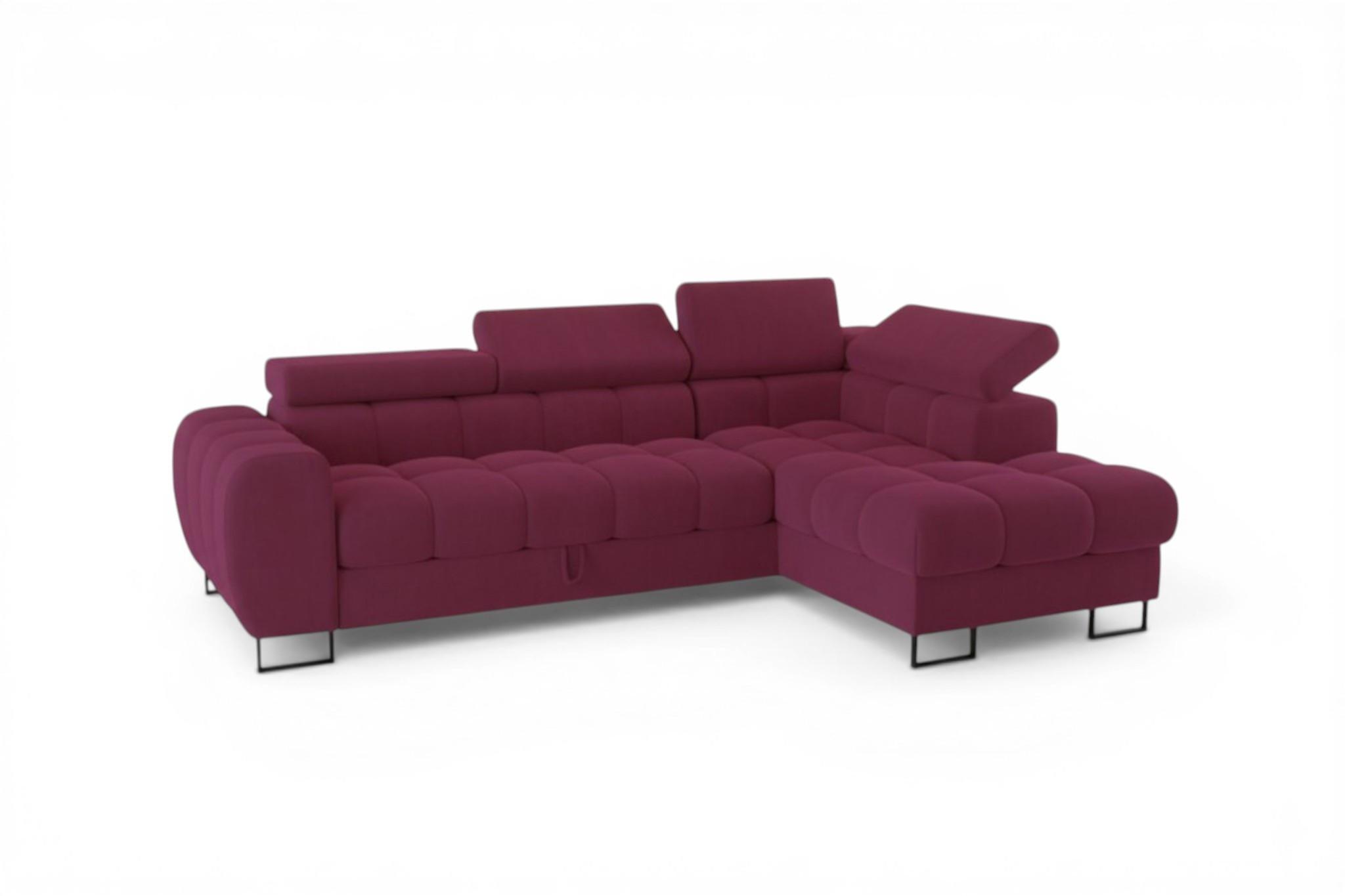 ECKSOFA Bastien Mit Schlaffunktion - Bordeaux, Holzwerkstoff/Textil (260/170cm) - Fun Möbel