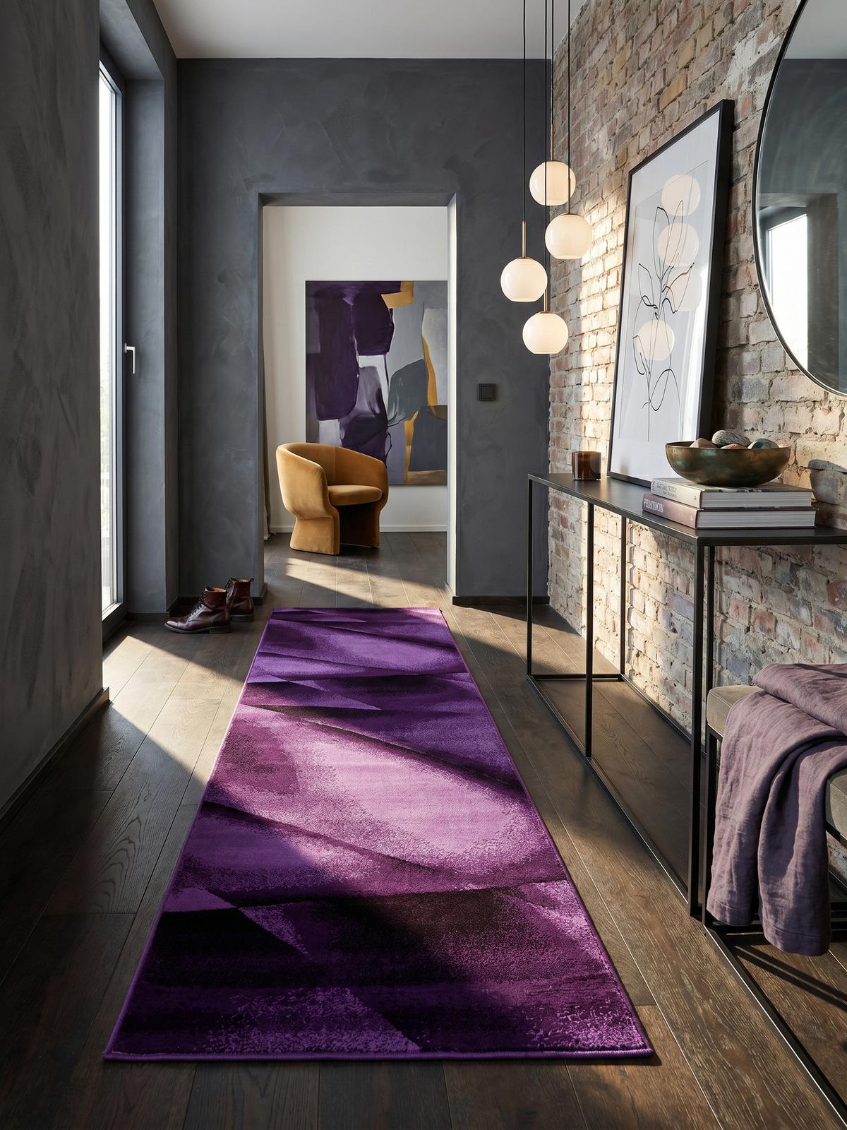 KURZFLORTEPPICH ASPEN, abstrakt, Violett, 80 x 150 cm - Lila, Textil (80/150cm) - KADIMA DESIGN