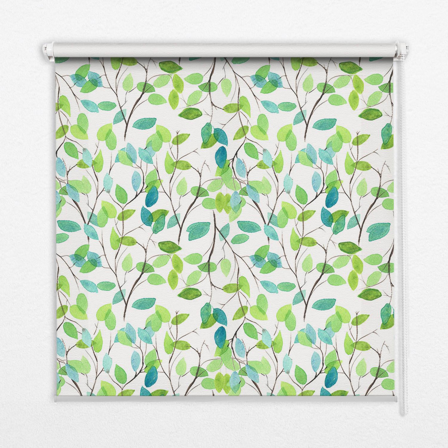INNENROLLO - Fensterrollo - Rollo - 60x40 cm - Zweige - Grün, Kunststoff (60/140/0.5cm) - TULUP