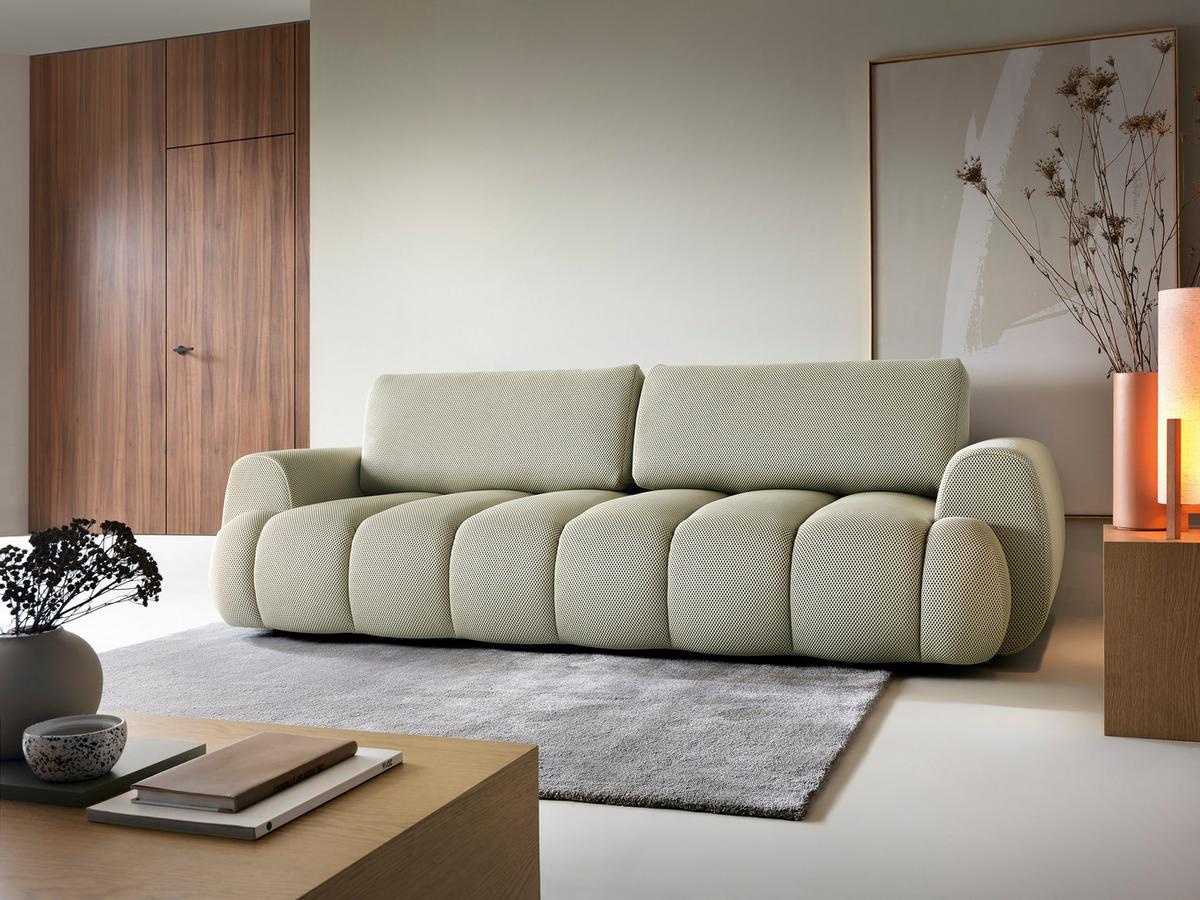 BETTSOFA SITO Braun Tkanina dzianinowa mit Schlaffunktion - Braun, Textil (110/81/263cm) - MASSENO