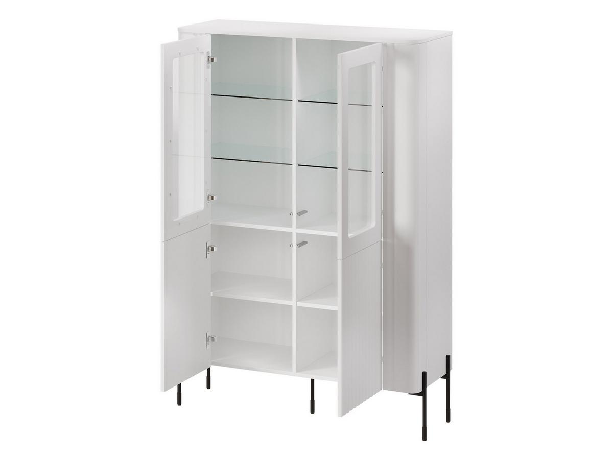 VITRINE Vera - Eichefarben/Schwarz, Holzwerkstoff/Metall (110/160/40cm) - MIRJAN24