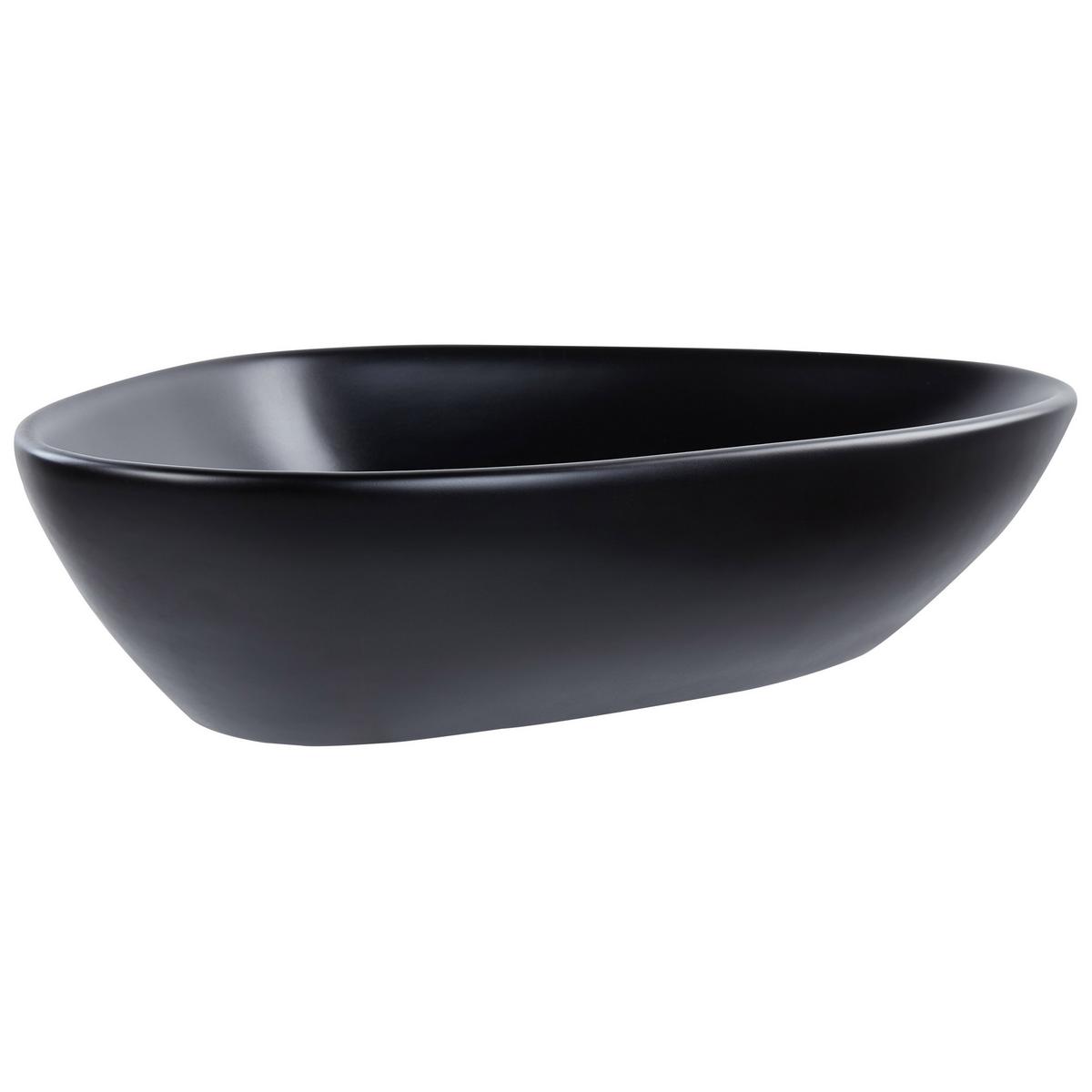 AUFSATZWASCHBECKEN Schwarz 60/39 cm Keramik Tirig - Schwarz, Keramik (60/14/39cm) - Beliani