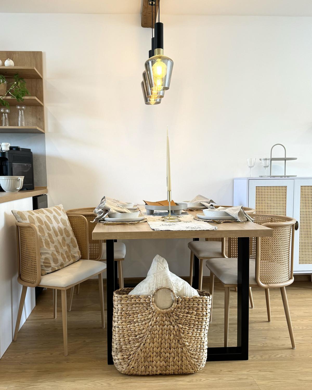 STUHL 2er-Set Metall heller Holzfarbton/beige Kobuk - Hellbraun/Beige, Metall (52/75/46cm) - Beliani