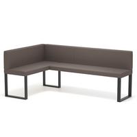 ECKBANK links SANA U Kunstleder glatt, 128/168 cm Braun - Braun, Kunststoff/Textil (128/168cm) - Idohome