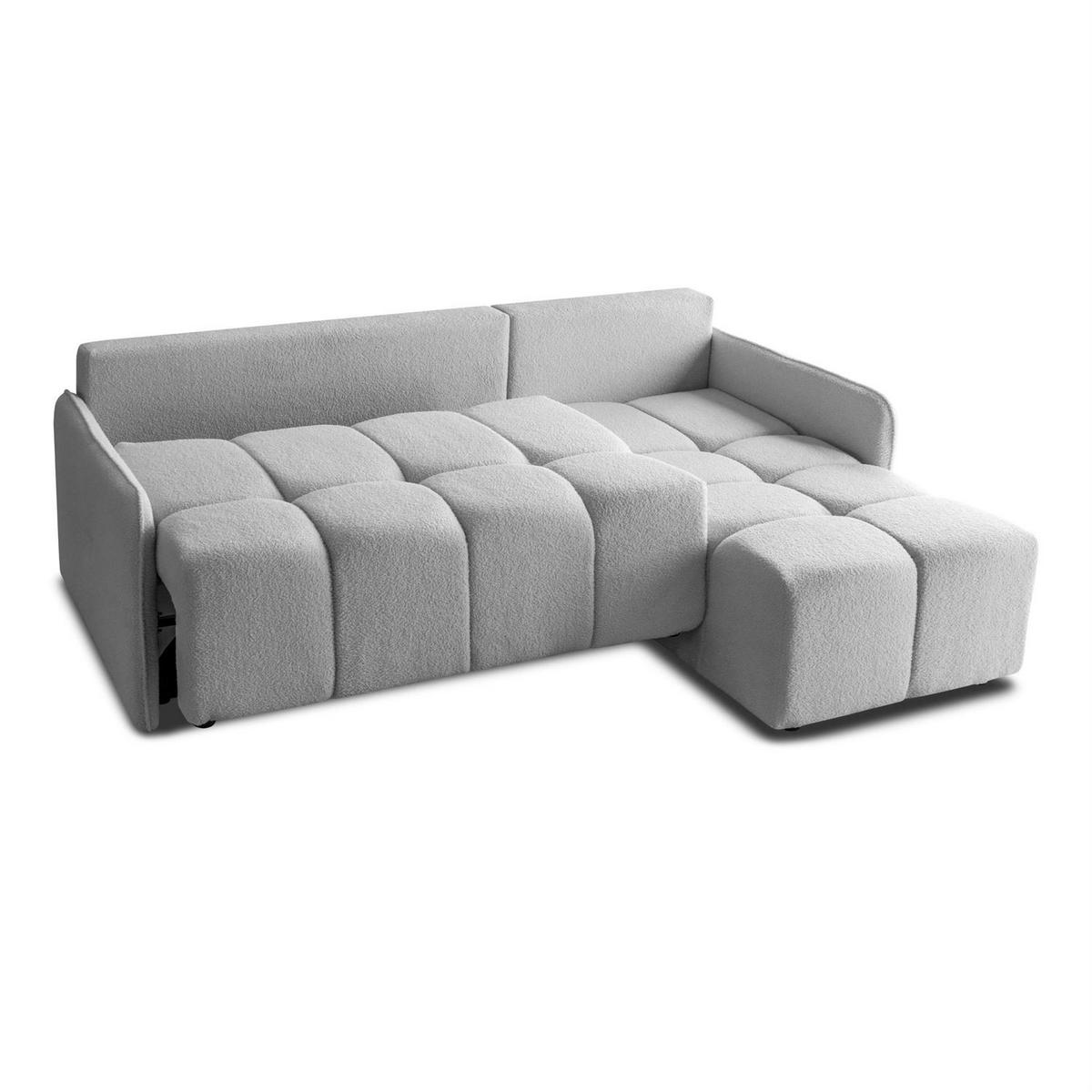 AUSZIEHBARES Ecksofa GAMMA mit Schlaffunktion Quelle 83 - Grau, Textil (217/145cm) - Lookway
